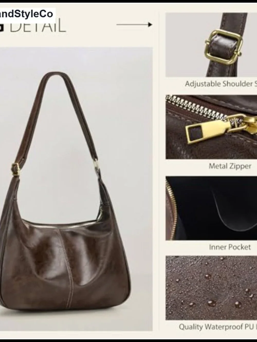 Sightor Hobo Bag Women Leather Slouchy Shoulder Purse
